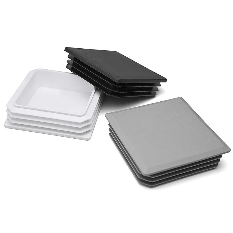 100x100mm 정사각형 검정색 플라스틱 엔드 캡 - 가구 다리 보호대, 파이프 플러그, 의자 튜브 인서트, 장식용 방진 커버