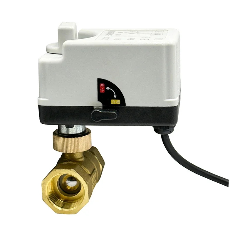 DN15 DN20 DN25 Motorized Ball Valve 220V 12V 24V 3-Wire 2 Control Point Brass Electric Ball Valve with Manual Switch