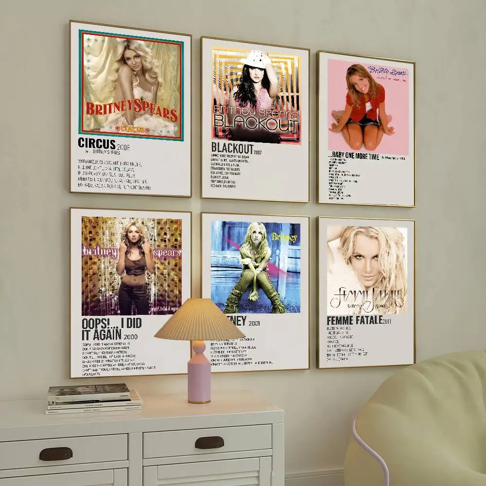 Póster de Singer B-britney Spears adecuado para el hogar, sala de estar, dormitorio, oficina, Bar, pegatina decorativa de pared