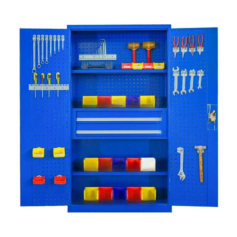 

Heavy Tool Cabinet Factory Workshop Thickened Multifunctional Hardware Locker Double Door with Drawer Auto Repair Tool Cart