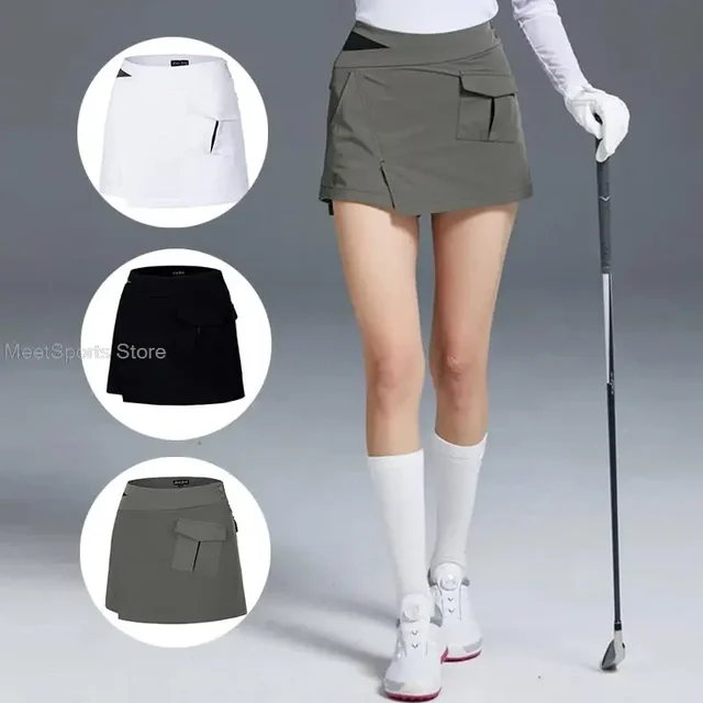 Love spódnica golfowa damskie szybkoschnące wąskie spodenki Korea wysokiej talii golfowe spódnice damskie nieregularne spódnice rekreacyjne damskie ubrania sportowe