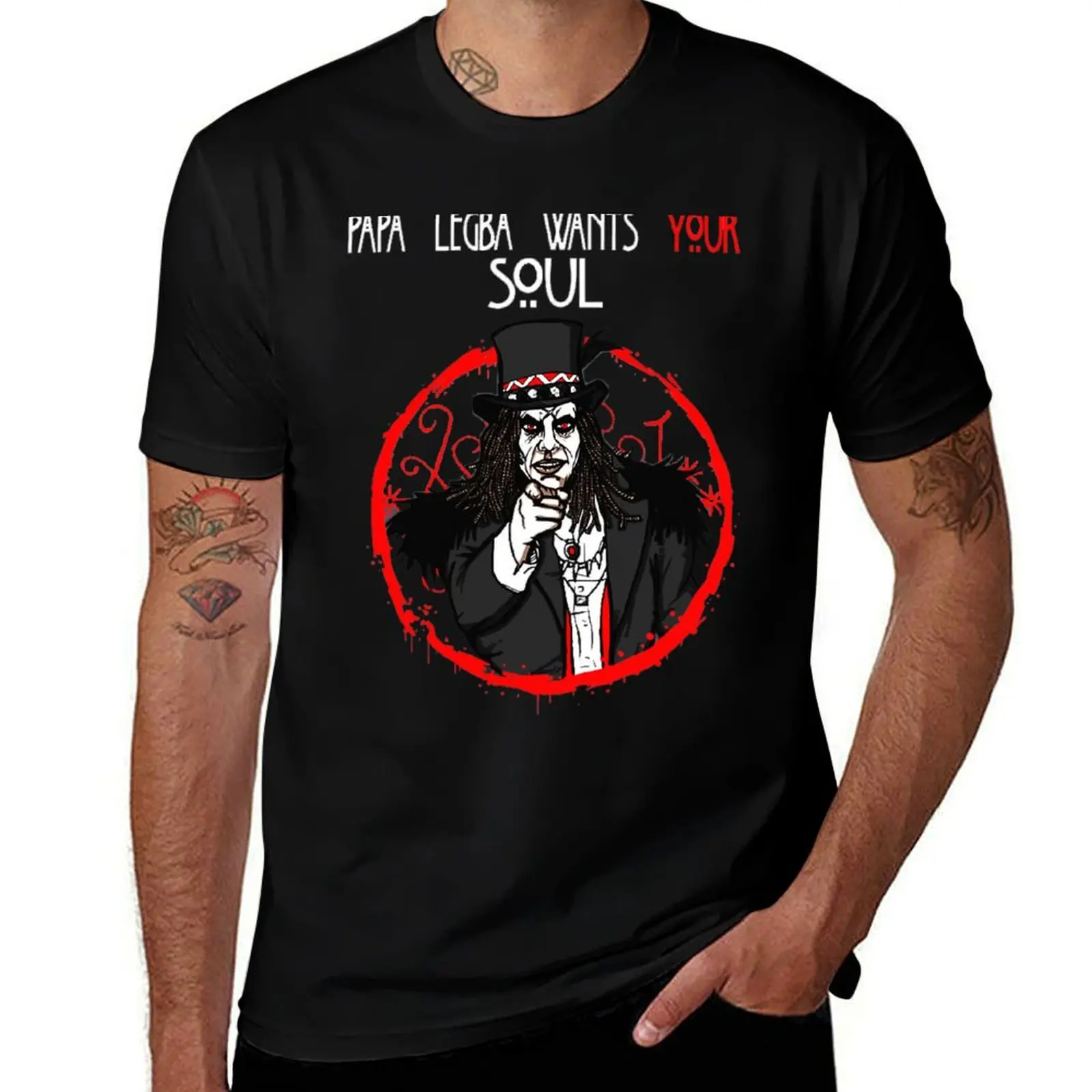 

Papa Legba Wants Your Soul T-Shirt t shirts for man graphic funny anime tshirt T-Shirt