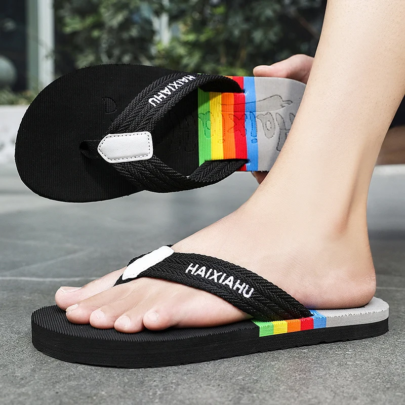 Chinelos masculinos de pitada do dedo do pé moda casual sandálias masculinas com solas grossas peso leve, caminhadas ao ar livre wading chinelos masculinos