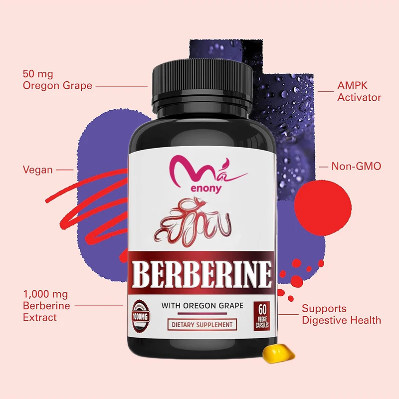 Xiaoliansu plus grape supplement, intestinal health, metabolic function, berberine 1000mg, 60 vegetarian capsules