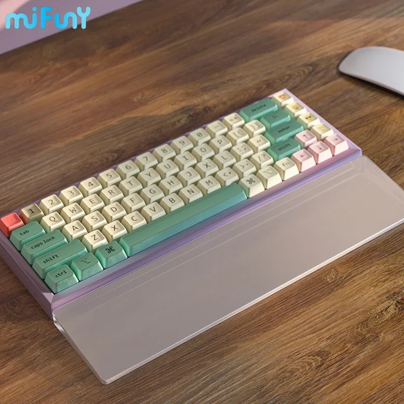 MiFuny Acrylic Frosted Transparent Keyboard Palm Rest Custom Wrist Rest Ergonomic for 60/68/75/87/98/104 Key Mechanical Keyboard