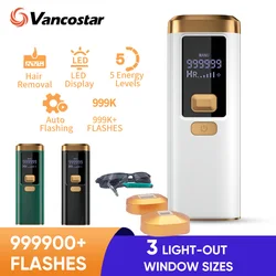 Vancostar Portable Laser Epilator 999900 Flashes Permanent IPL Hair Removal 3 Light-out Window Painless Hair Remove in Home