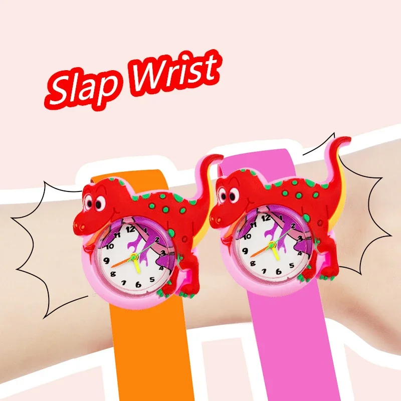 Cartoon Cute Yellow Animal Children Watch Baby Birthday Gift Boys Girls Watches Kids Study-time Clock Toy Child Slap Wrist Watch