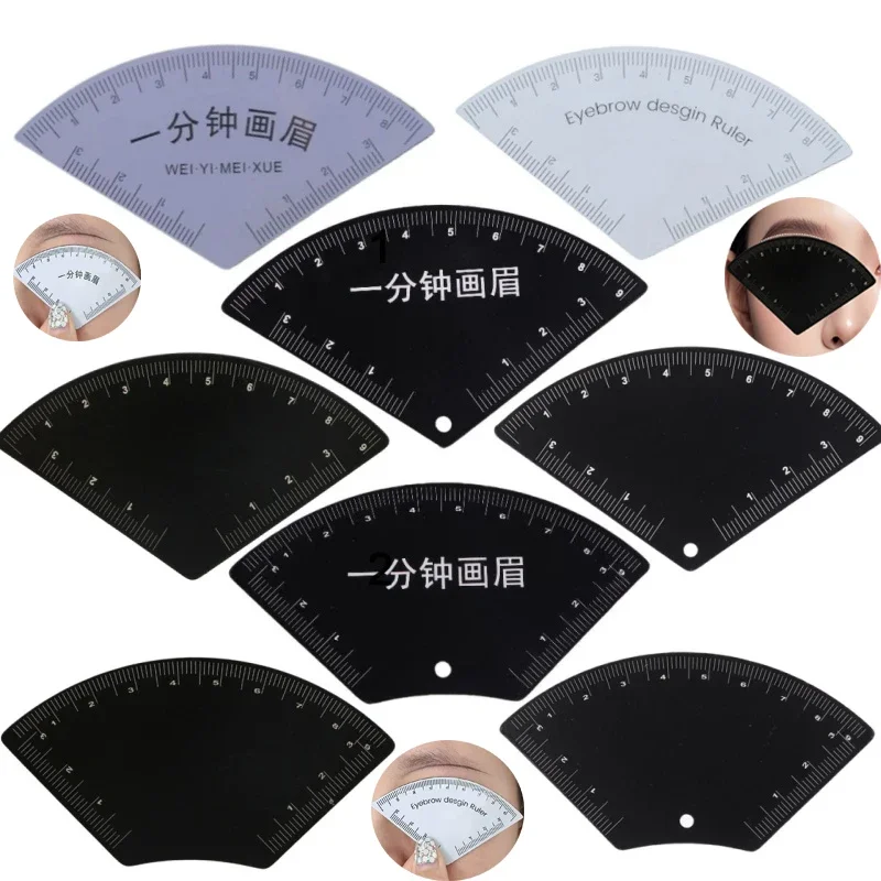 Regla para cejas de dibujo rápido de aleación de aluminio, 10 estilos, herramienta de mapeo para Microblading, moldeador, maquillaje permanente, regla guía de dibujo, tatuaje