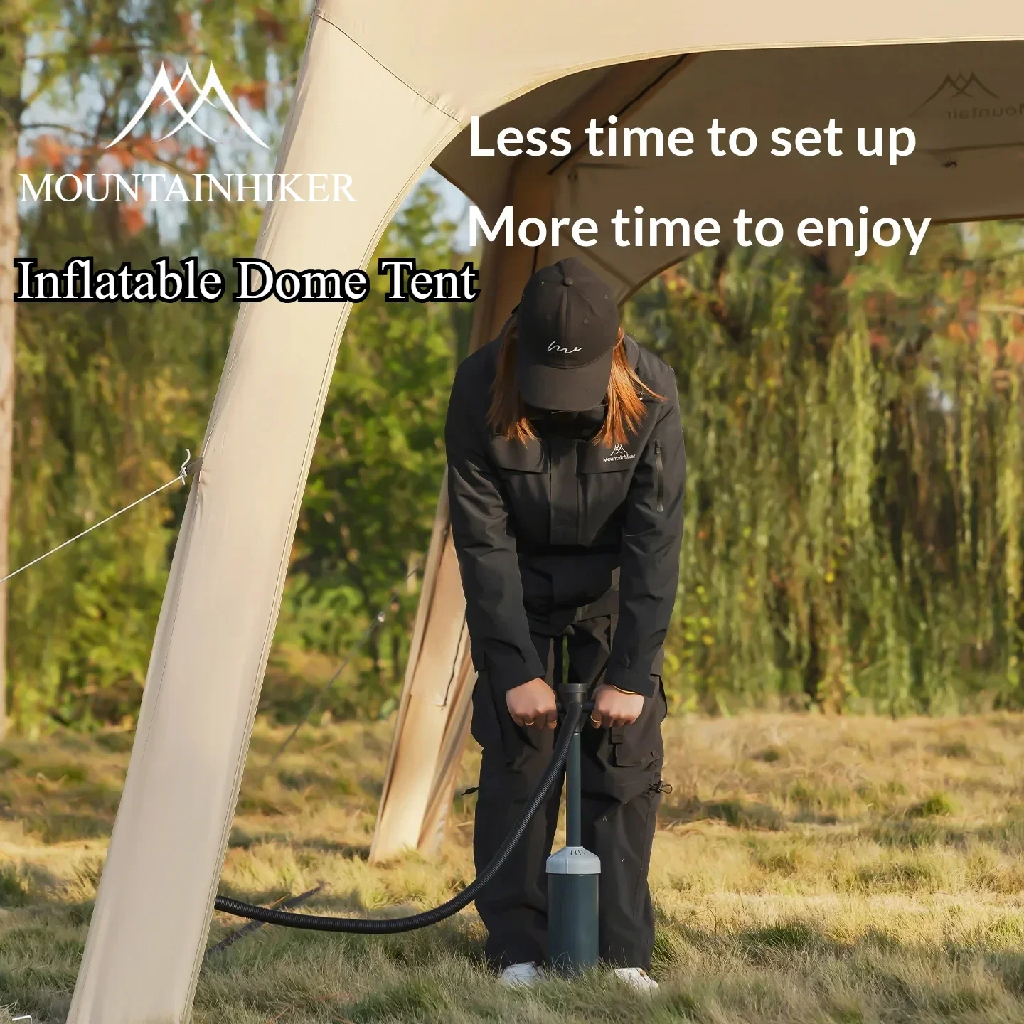 Inflatable Camping Tent, Easy To Set Up, Suitable for All Seasons, Accommodates 4-6 People, Outdoor-style Dome Tent, 2000+