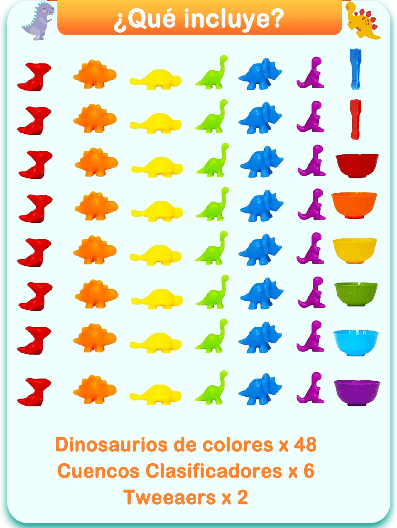 วัสดุ Montessori สายรุ้งนับหมีของเล่นคณิตศาสตร์สัตว์ไดโนเสาร์สีเรียงลําดับเกมจับคู่เด็กการศึกษา Sensory ของเล่น