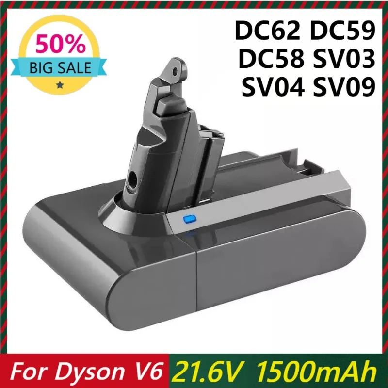 

V6 21.6V for Dyson Battery Replacement DC62 DC59 DC58 SV03 SV04 SV09 Vacuum Cleaner Rechargeable Battery