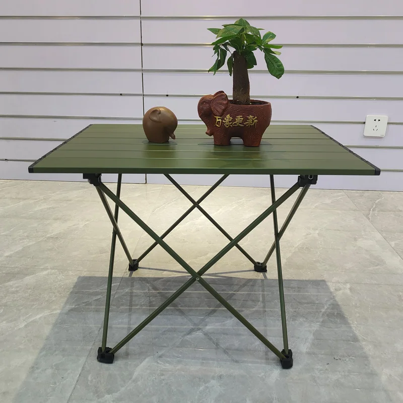 Dark Green Outdoor Picnic Folding Table Super Light Aluminum Alloy Fishing Table Self Driving Hiking Portable Mini Table