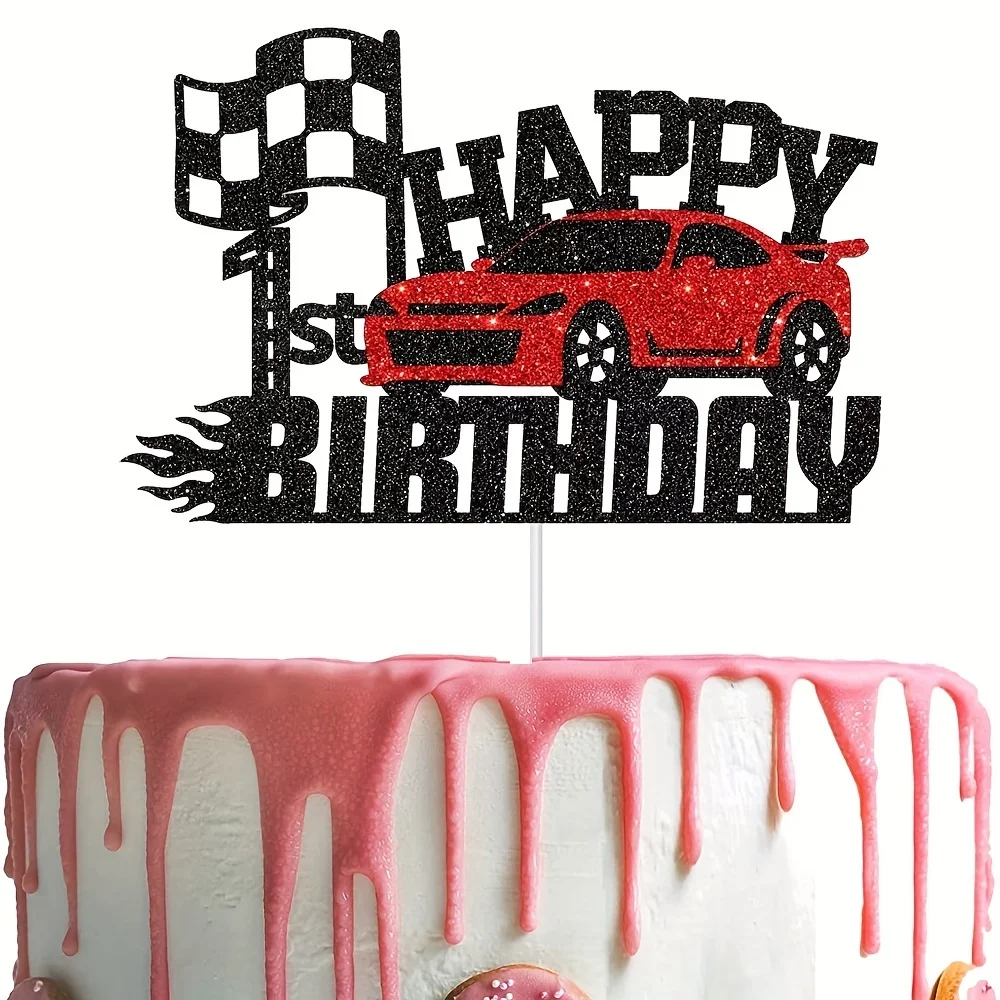 1 Stück Papiere Kucheneinsatz, Auto Club, Geburtstagsparty-Kuchendekoration – Detail 2