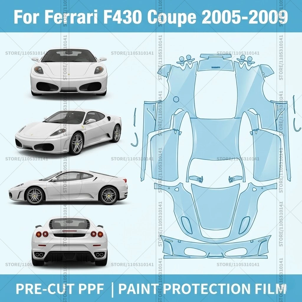 

Для Ferrari F12tdf 2016-2017: Предварительно вырезанная прозрачная защитная пленка (PPF) для автомобиля, полный комплект для всего кузова