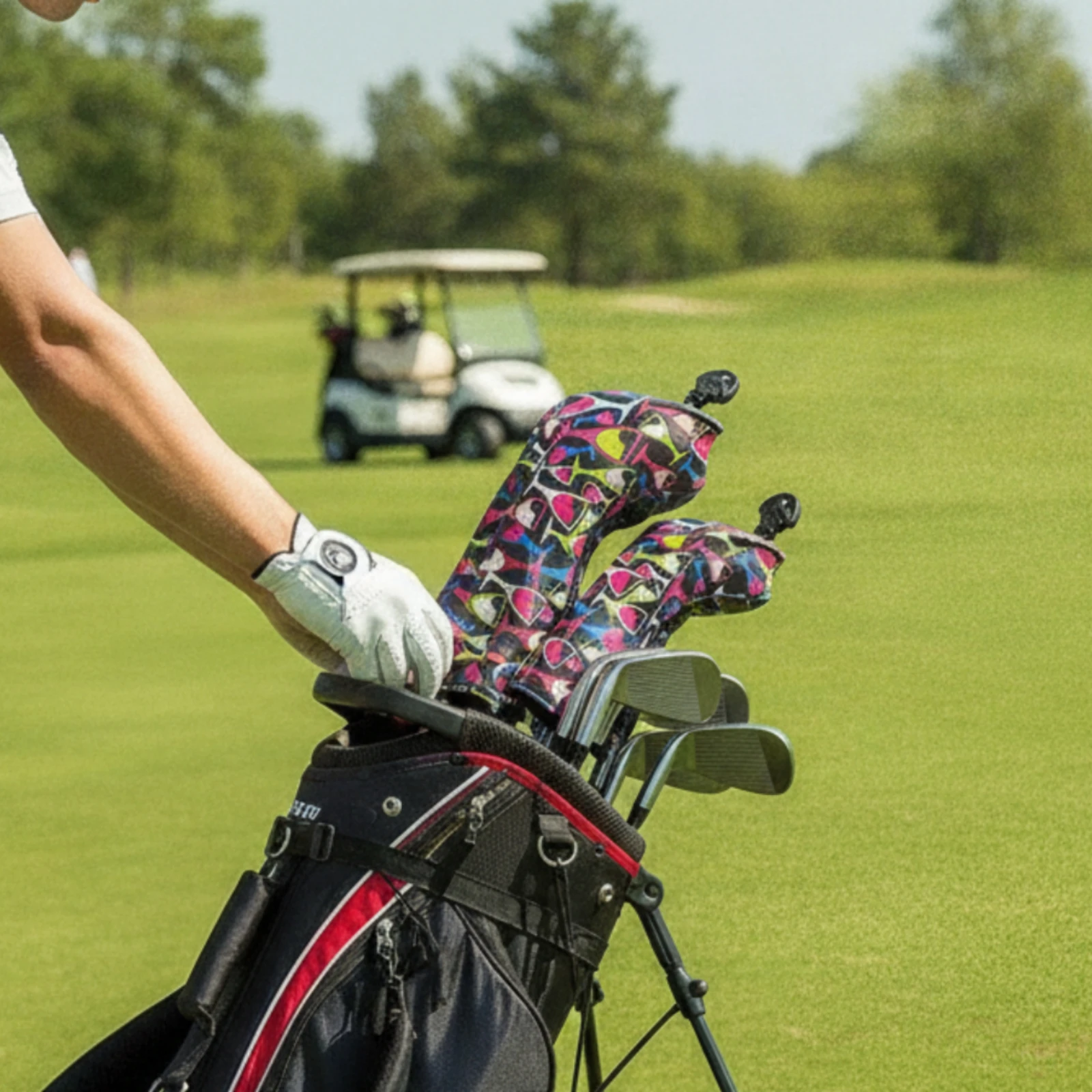 Golf Club Head Cover Elastic Wood Headcover Golf Headcover with Tag Soft Sporting Goods Stretchy for Golfers