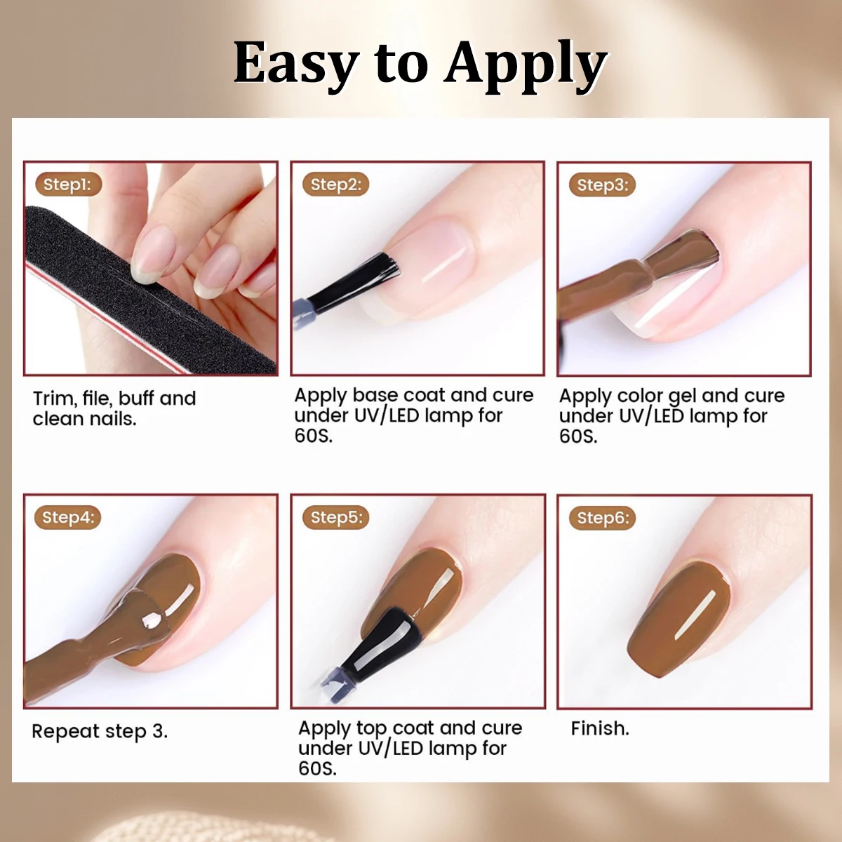 Fotografia 7: Esmalte em gel de cor sólida Hassleless 15ml x 7, um esmalte popular, elegante e natural, adequado para unhas.