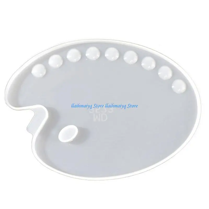 573B Irregular Oval Tag Pendant Silicone Mold Liquid Palette Mold
