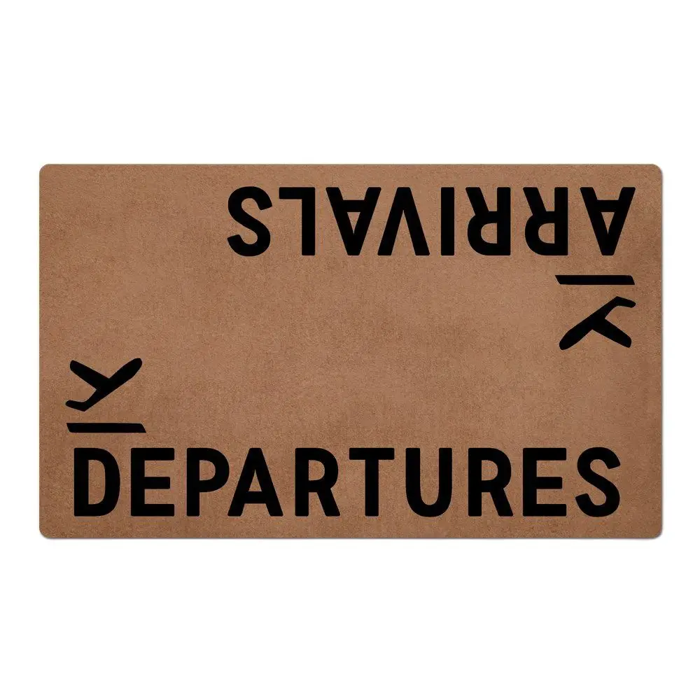 Arrivals Departures Funny Doormat Outdoor Porch Patio Front Floor Door Mat New House Rug Home Decor Carpet Rubber