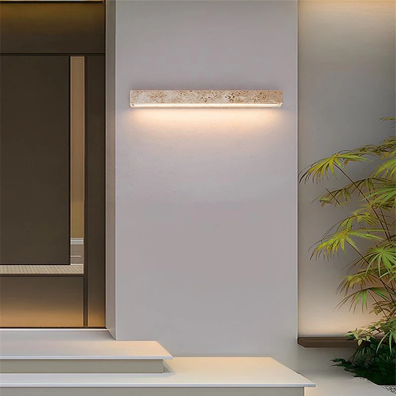 Cuboid Real Stone Wall Lamp House Marble Indoor