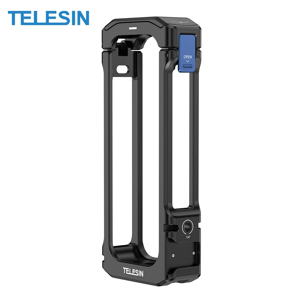 TELESIN Aluminium Alloy Frame Protective Case for Insta 360 X4 Action Camera Low Weight Vertical Shot Design
