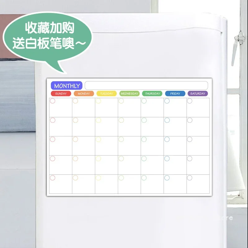 A3 Magnetic Calendar For Fridge Monthly Weekly Planner Calendar Table Dry Erase Whiteboard With Pen Fridge Sticker Message Board