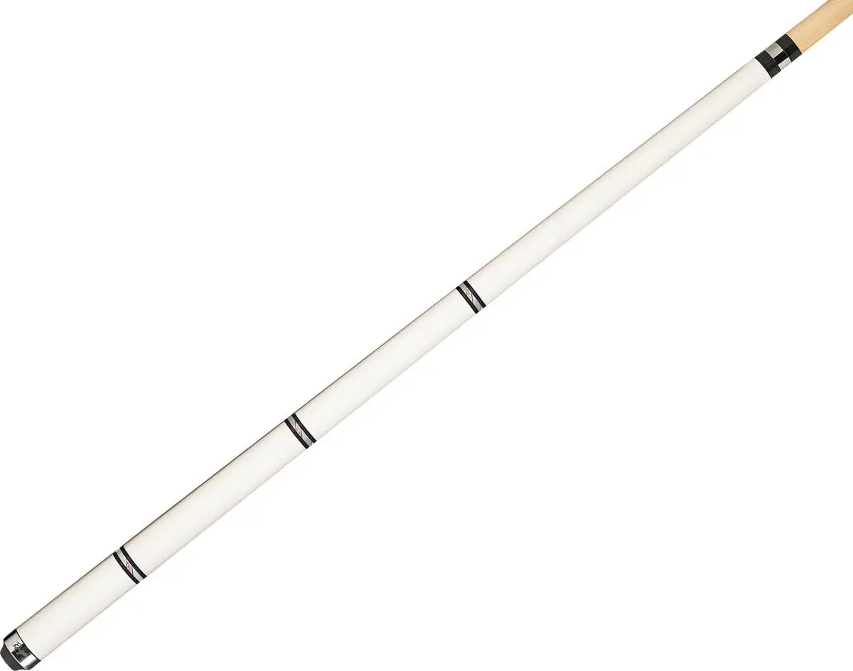 RG98 Metallic White Wrapless & Braided White Rings Pool/Billiards Cue Stick