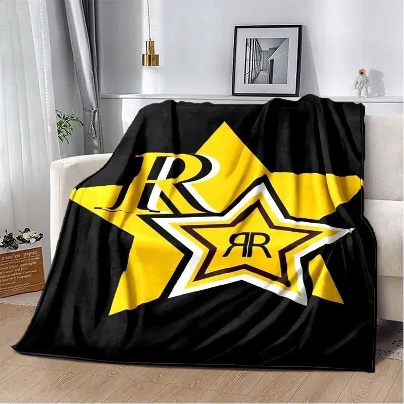 2026 Drinks Rockstar Energy Flannel Soft Warm Blanket Retro Blanket Bed Bedroom Living Room Sofa Travel Picnic Blanket Birthday
