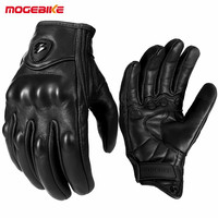 Retro Pursuit Perforated Real Leather Motorcycle Gloves Moto Waterproof Gloves Motorcycle Protective Gears Motocross Gloves gift