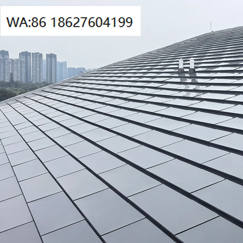 Bipv Wall Panel Inflatable Solar System New Building Materials Double Glass Cdte Photovoltaic Roof Tiles 75w Efficiency