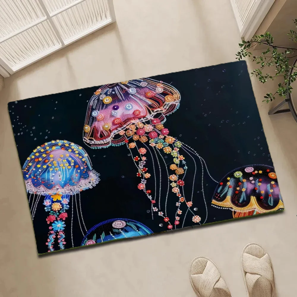 

New Bathroom Mat Jellyfish Carpet in the Living Room Fashion Doormat Entrance Door Lounge Rug Home For Kitchen Bath Foot Bedroom