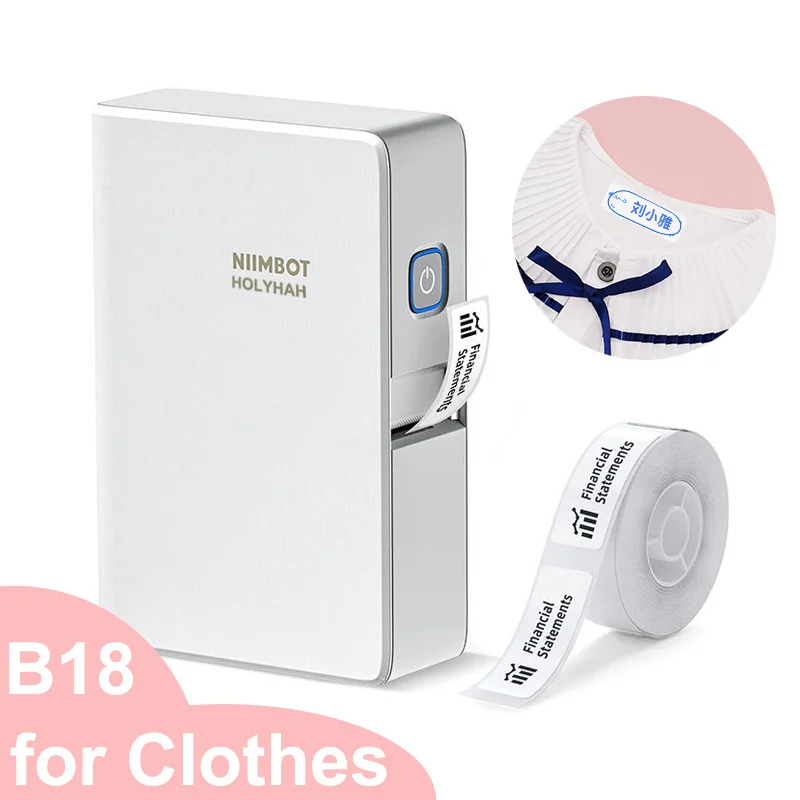 Niimbot B18 Washable Clothes Label Printer Kids Name Sticker Printer For Kindergarten School Children DIY Sewing Accessories