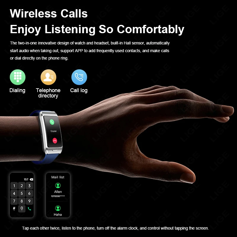 LIGE 2025 مع سماعات رأس لاسلكية ساعة ذكية ECG AI صوت بلوتوث مكالمة نظام تحديد المواقع الرياضة مسار اللياقة البدنية ساعة ذكية للرجال والنساء #2