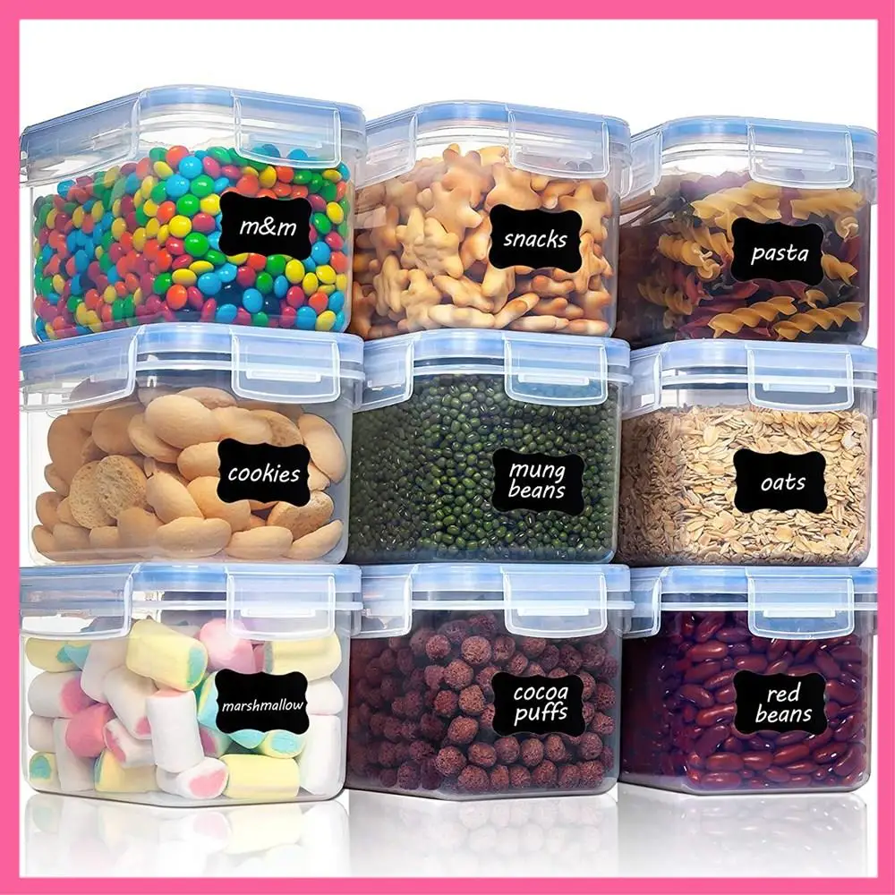 

ABNM 0.8 L Storage Jars Set, Cereal Storage Containers,Storage Containers, Airtight, Dry Food Container, Set Of 9