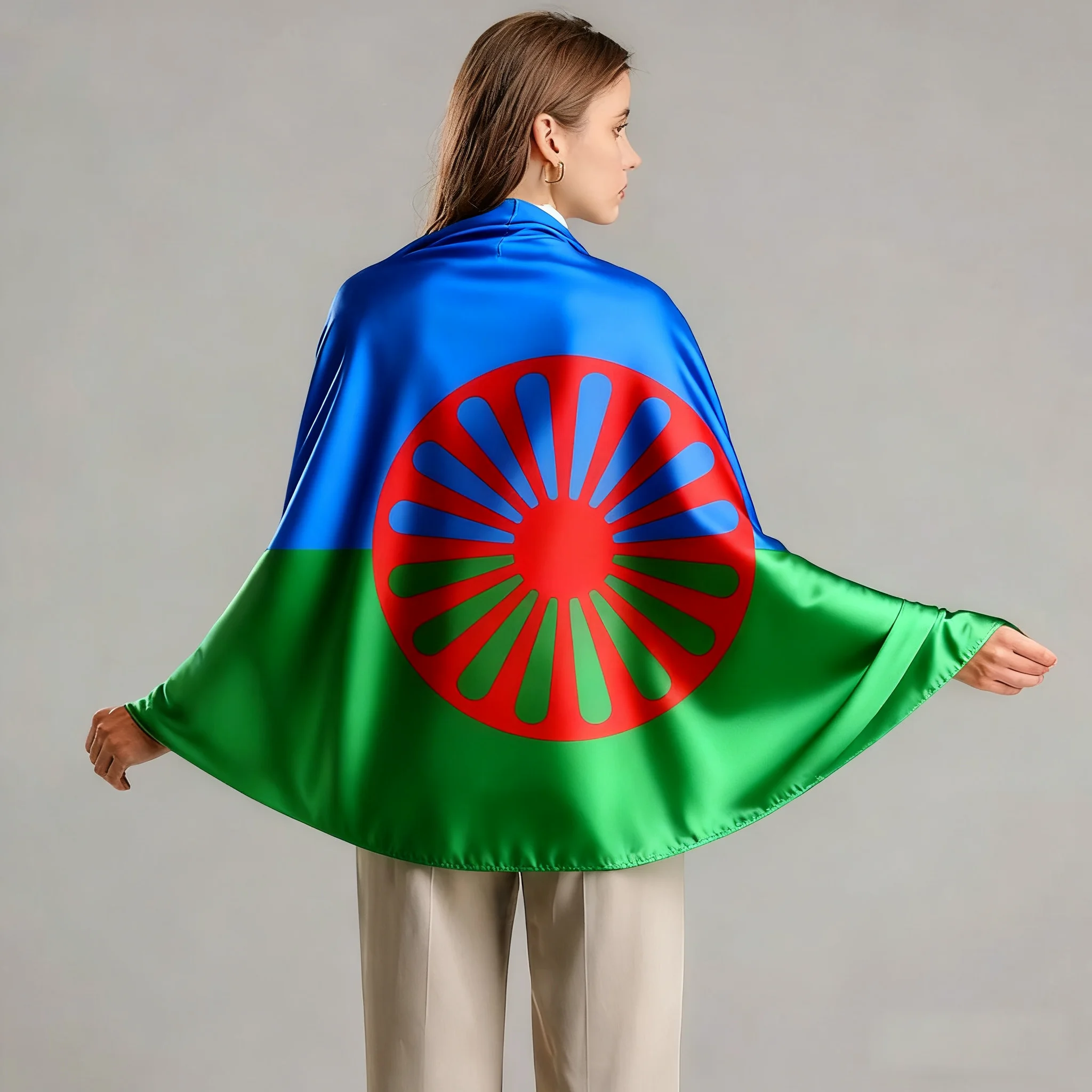 متجر FLAGap 60*90 سم 90*150 سم العلم الوطني الغجر. معتمد في الكونجرس الروماني العالمي الأول في لندن عام 1971. #1