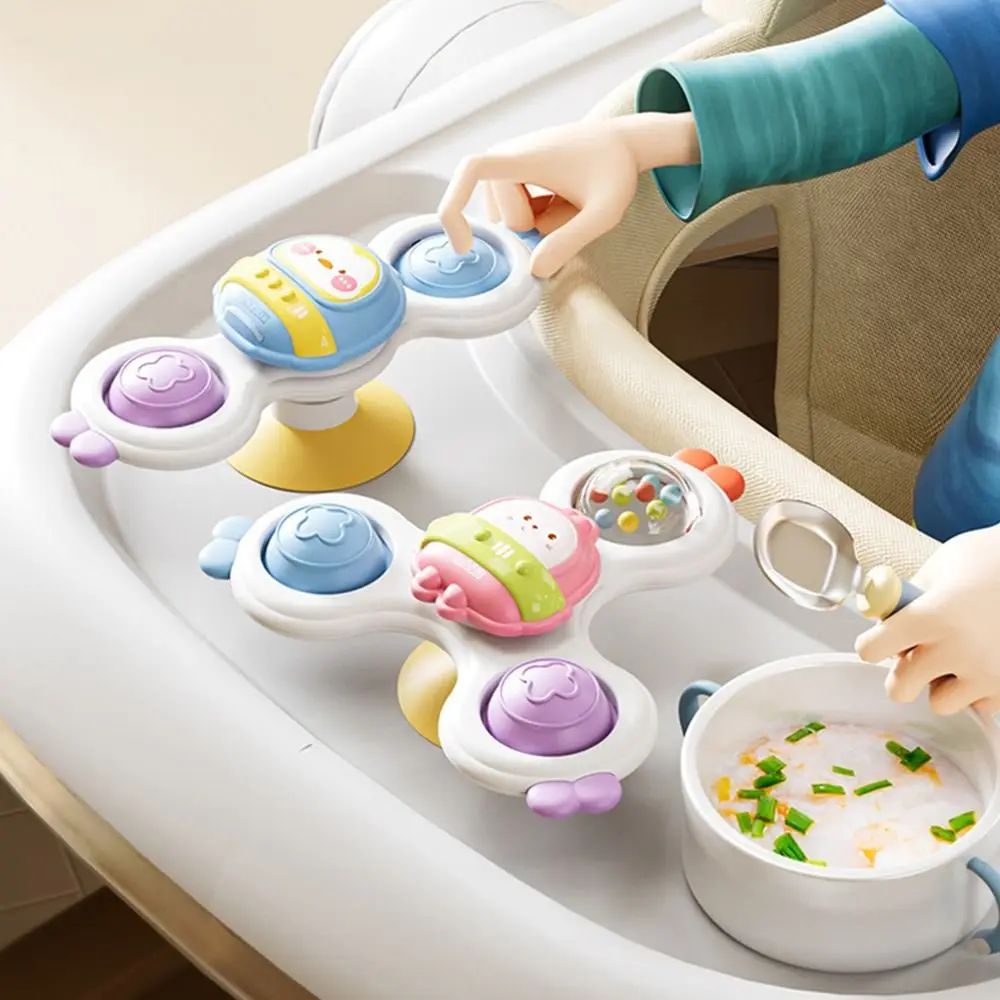 3Pcs/Set Cartoon Animal Pattern Children's Bathroom Bath Toys Suction Cup Rotatable Suction Cup Spinner Toys Durable