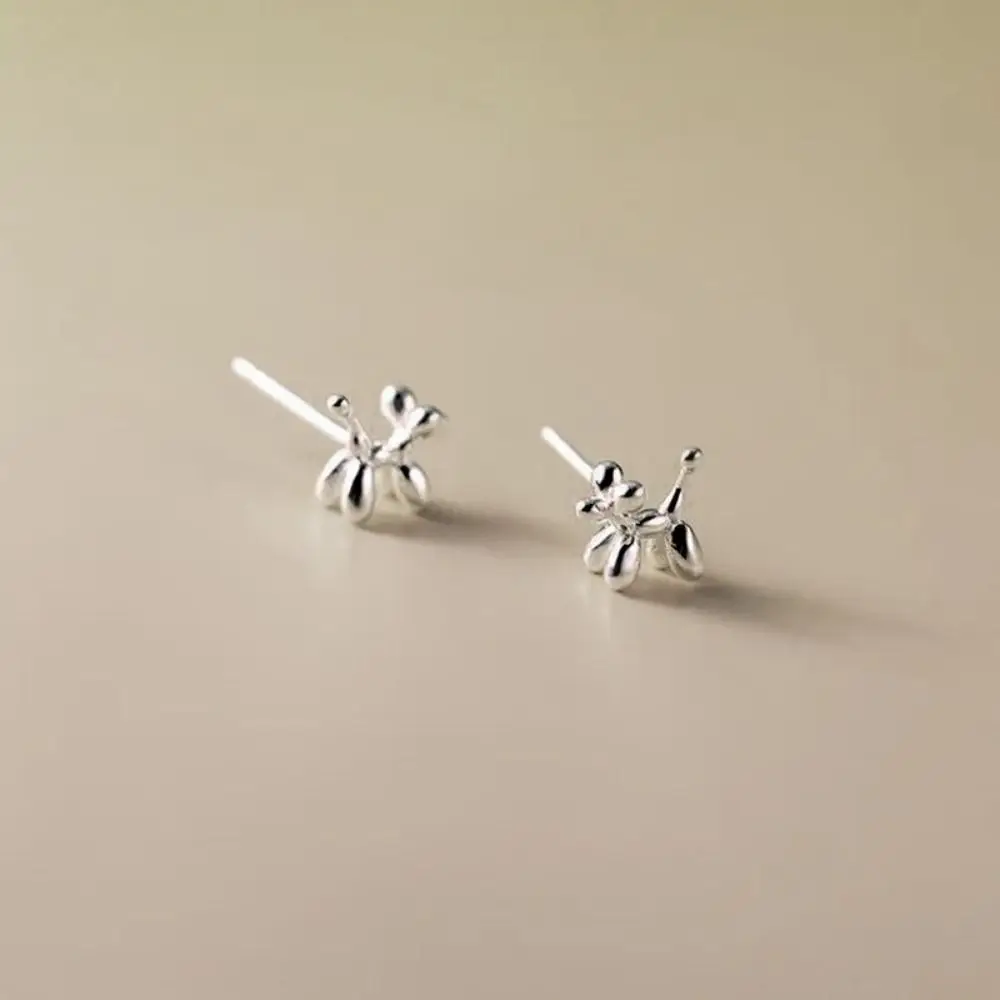 Puppy Dog Mini Dog Balloon Earrings S925 Silver Light Beads Cartoon Dog Sweet Earrings Balloon Needle Pet Dog Stud Earrings