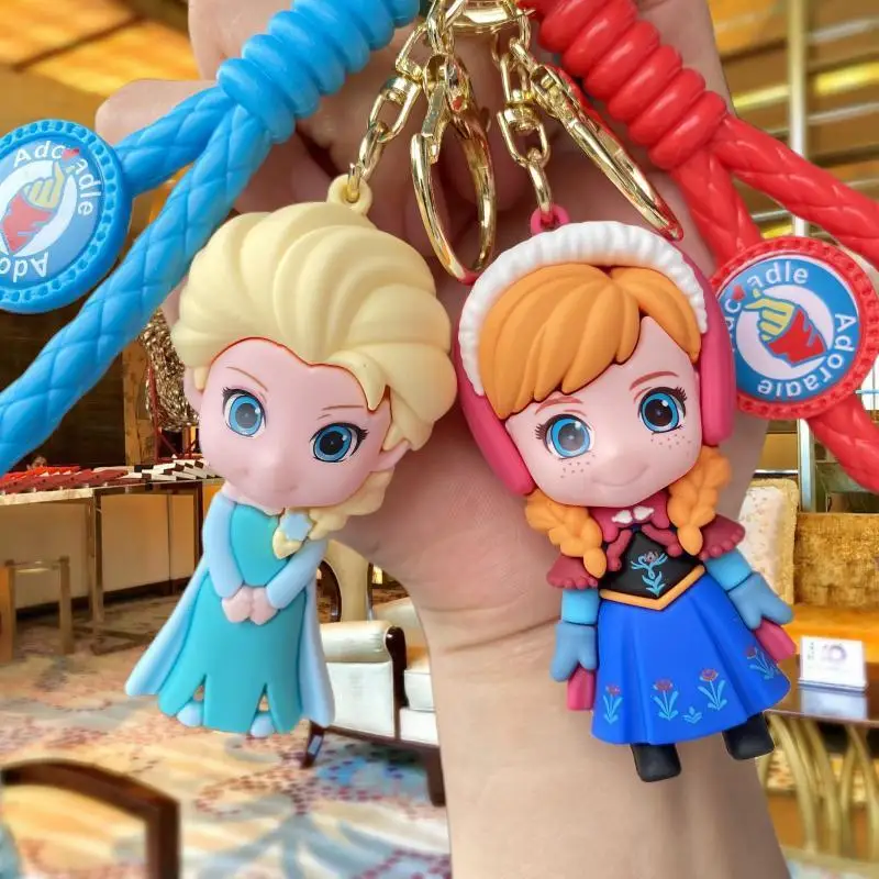 Frozen Cartoon Doll Keychain Cute Elsa Princess Bag Pendant Car Keychain Wholesale