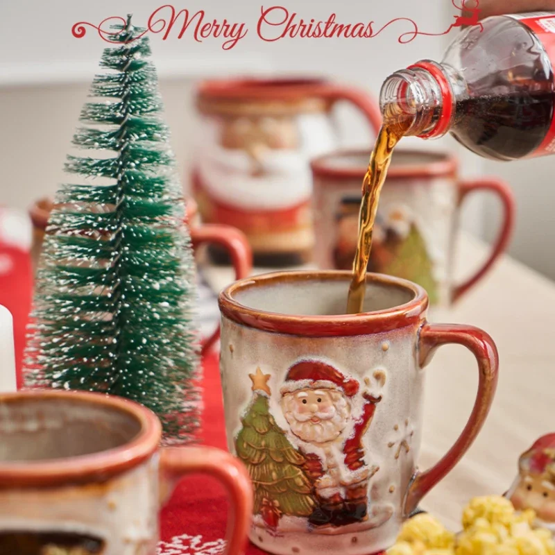 Tazza di pupazzo di neve tazza di ceramica creativa di grande capacità tazze da caffè adorabili uomini e donne compleanno regalo di natale tazza da