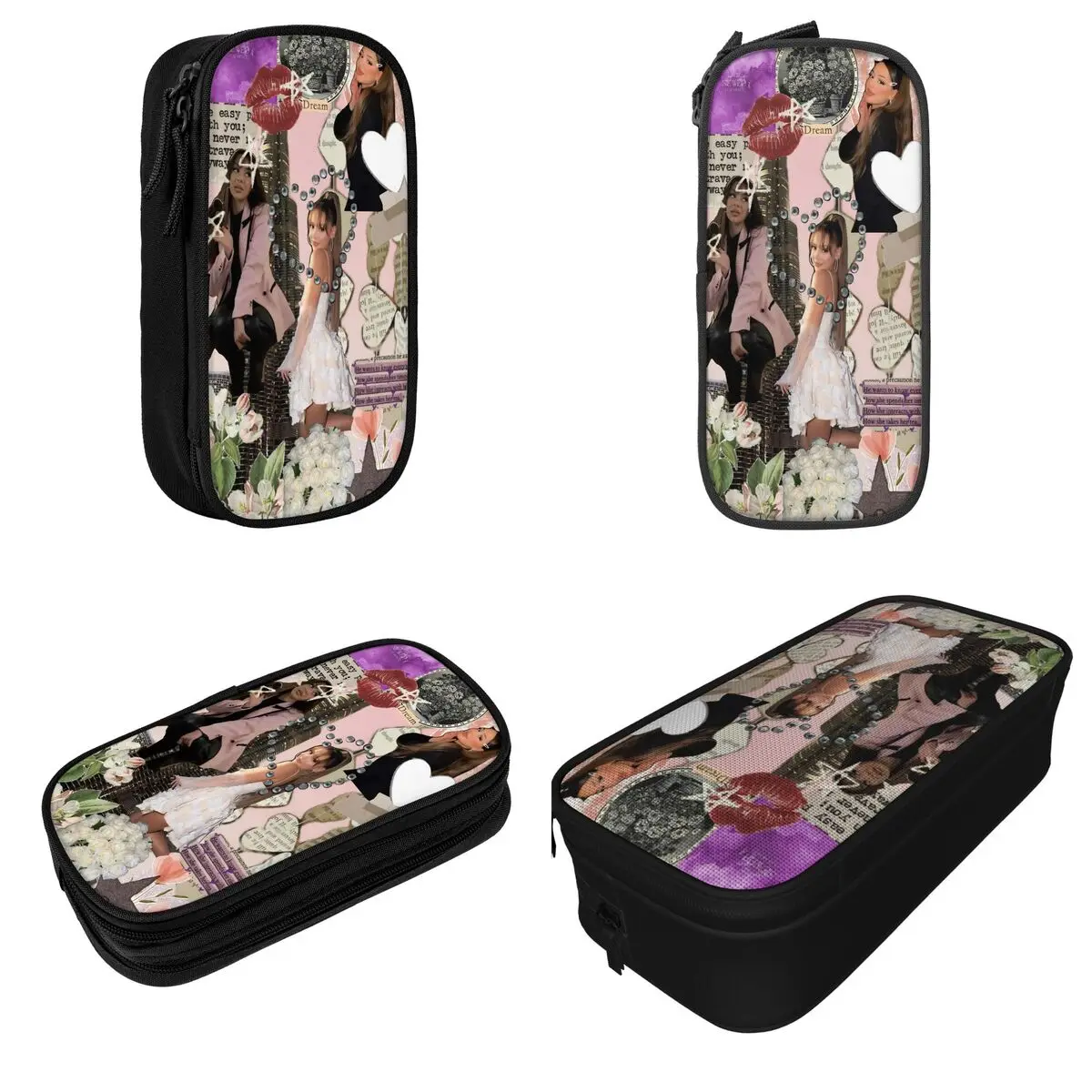 Ayliva Singer Tour 2025 펜 박스 더블 레이어 대용량 어린이 학교 용품 연필 가방 서프라이즈 선물