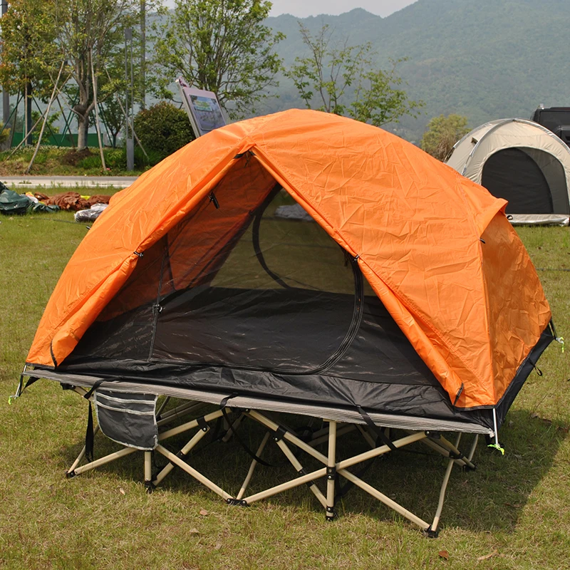 

Camping Cot Tent for 2 - Double-Layer Aluminum Structure, PU4000 Waterproof, Includes Compact Storage Bag, WITHOUT COT BEDS