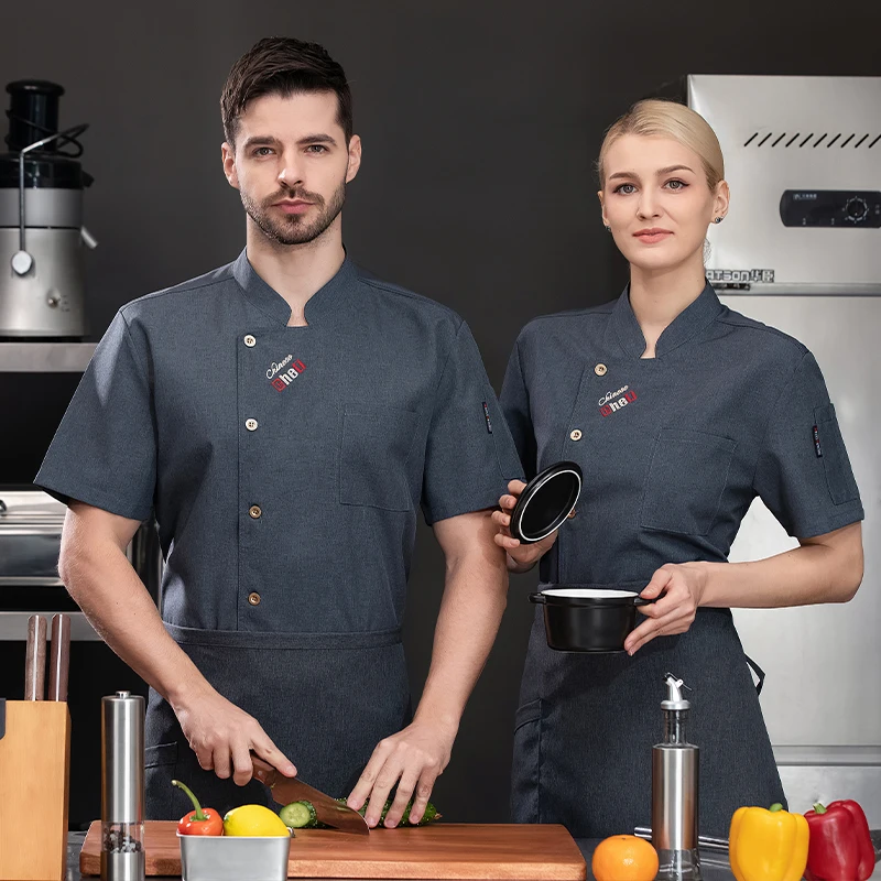 Uniforme de Chef Pizzai, servicio de comida, traje de cocina, chaquetas de cocinero para restaurante, panadería, cafetería, camarero, camarera, ropa de trabajo