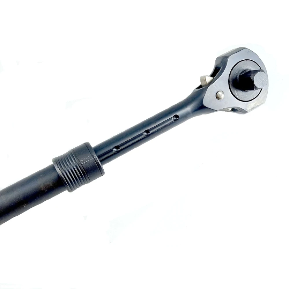 1/2 بوصة. و 3/8 بوصة مقبض سقاطة مزدوج الرأس - مفتاح ربط بسقاطة أسود تلسكوبي مع وظيفة المطرقة