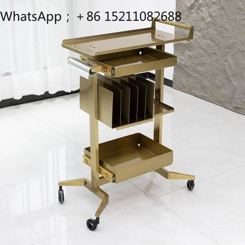 LLY hair cart special stainless steel tool cart multi-functional storage barber shop perm and dyeing tool cabinet