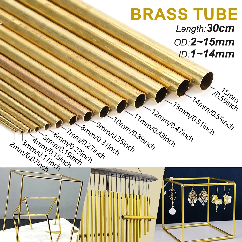 

Brass Tube Diameter 2/3/4/5/6/7/8/9/10/11/12/13/14/15mm Length 300mm 0.5mm Round Pipe Tubing Brass Rod Modelmaking Cutting Tool