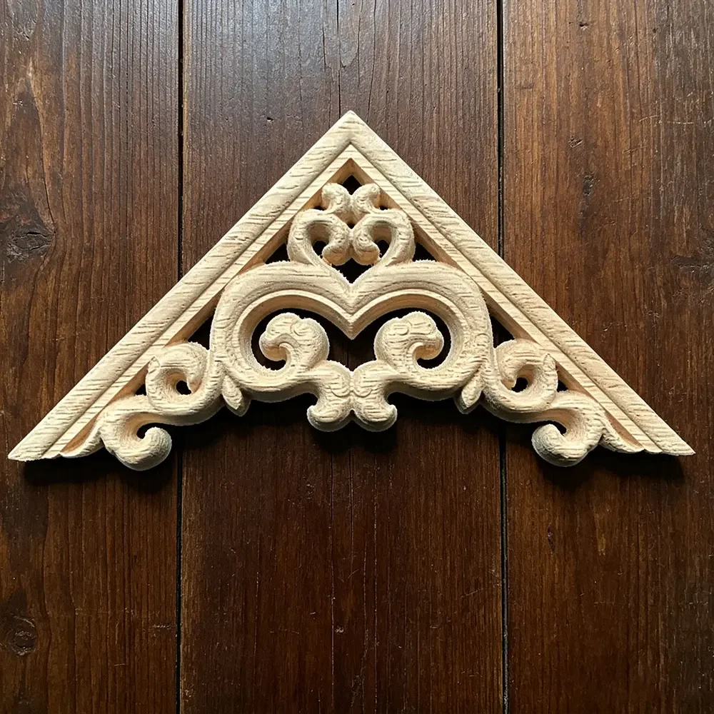 8-20cm Woodcarving Flower Patch Are European Style Wooden Furniture Door Decals Background Decoration Floral Applique Bed