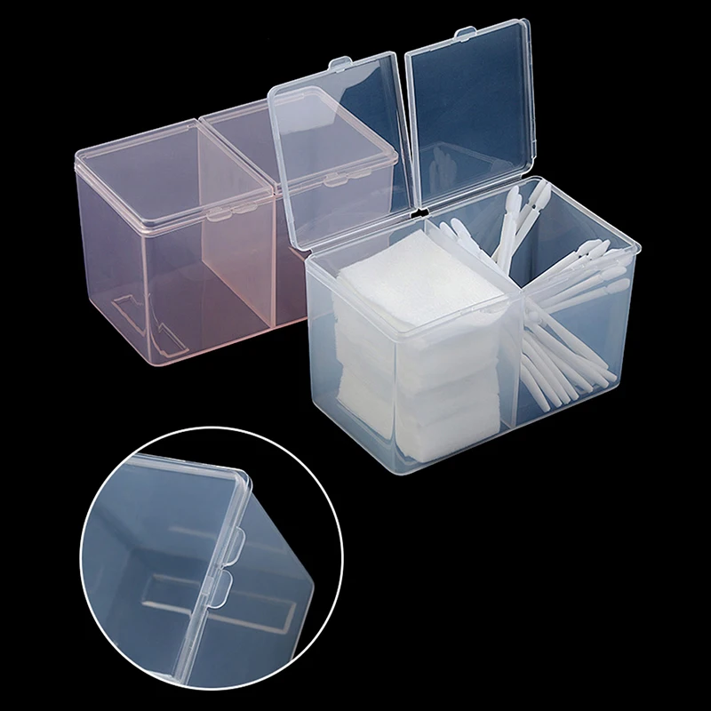 Double-Compartment Independent Cotton Pads Holder Container Case Swab Nail Wipes Makeup Brushes Organizer Storage Box