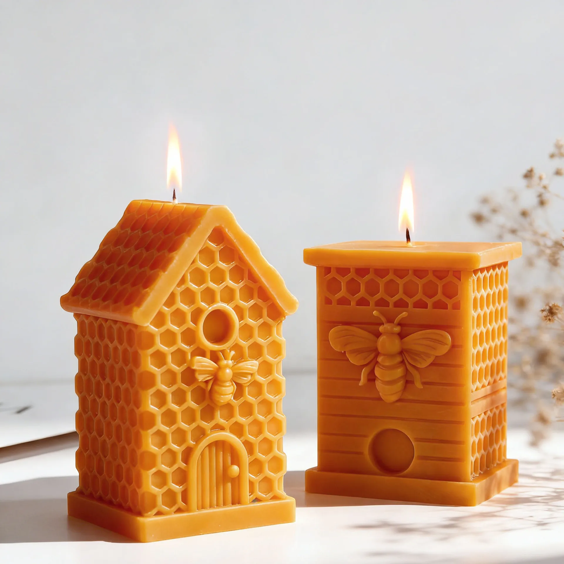 DIY Beehive Relief Bee Silicone Candle Mold Handmade Aroma Plaster Honeycomb Form Mould Soap Candle Making Supplies