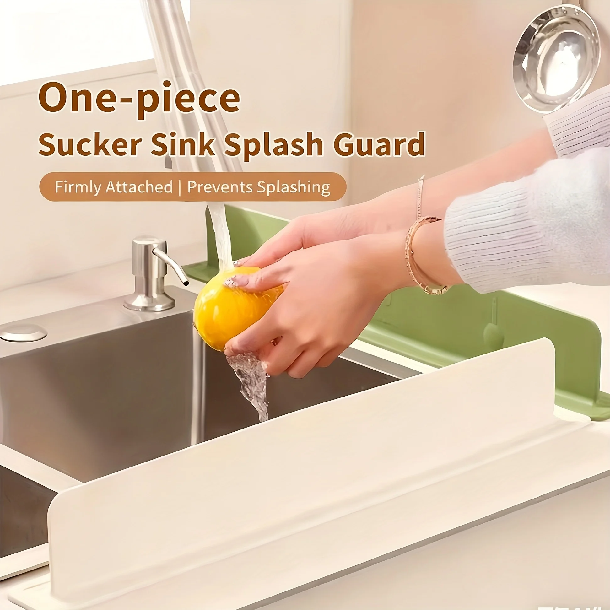 2/4 Stück Silikon-Spritzschutz für die Spüle, rutschfeste Arbeitsplattenbarriere mit starkem Saugnapf, verhindert Wasserschmutz für die Küche zu Hause – Detail 4