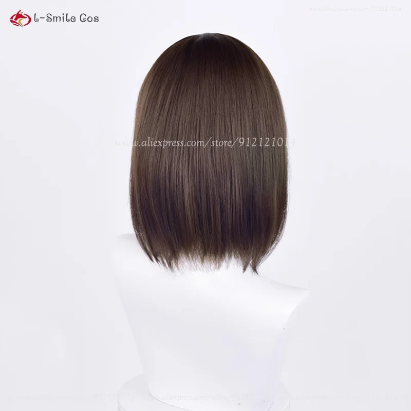 Anime  Cosplay Iwamura Mitsumi Cosplay Wig 35cm Dark Brown BoBo Anime Wig Heat Resistant Synthetic Hair + Wig Cap