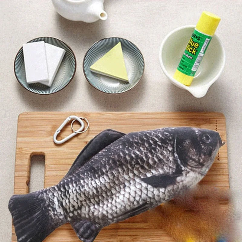 Creative Simulated Crucian Carp Pencil Case Personality Funny Salted Fish Pencil Case Student Stationery Zero Money Bag